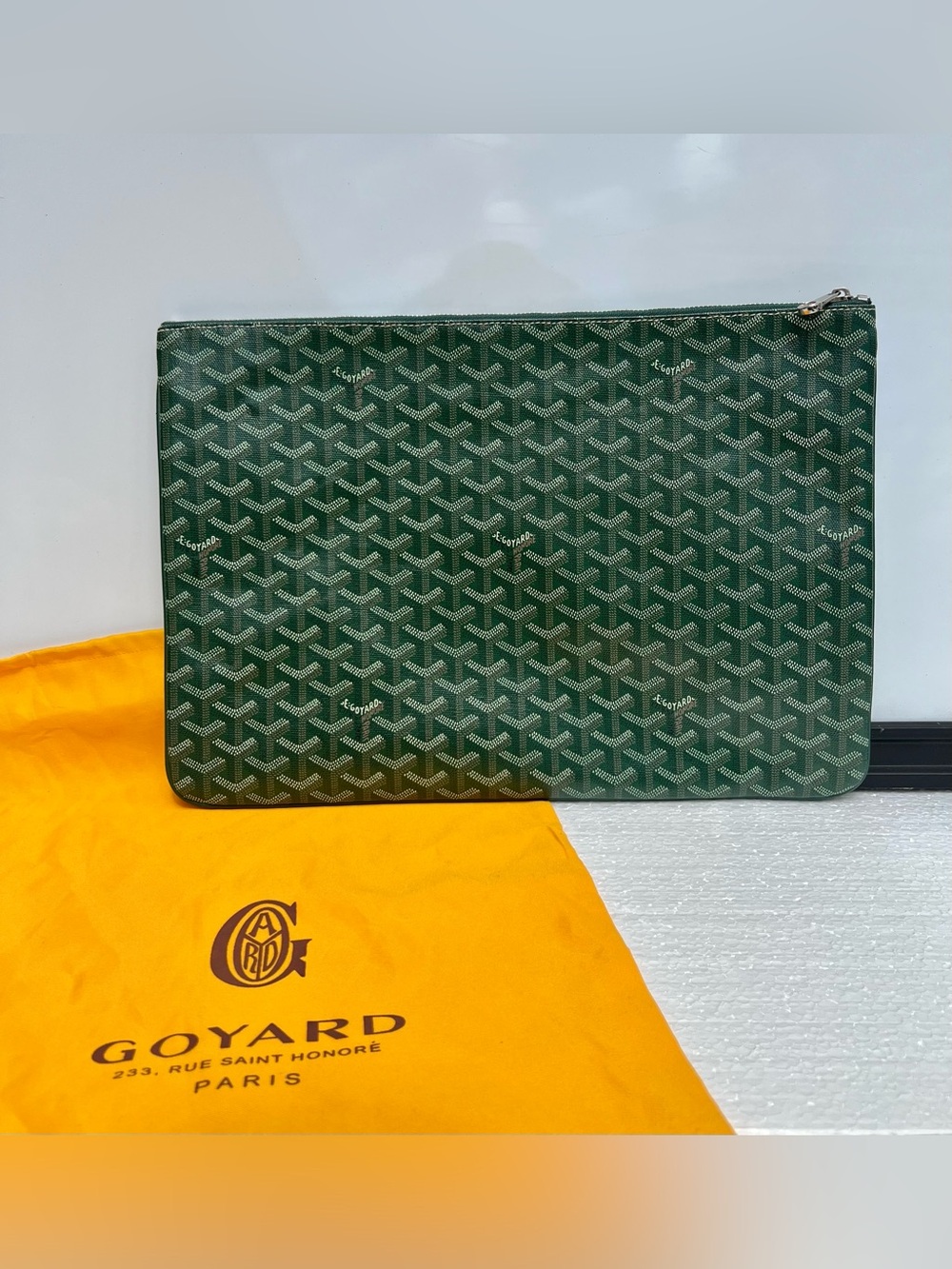 Goyard Sénat MGM Pouch Clutch Laptop Case Green